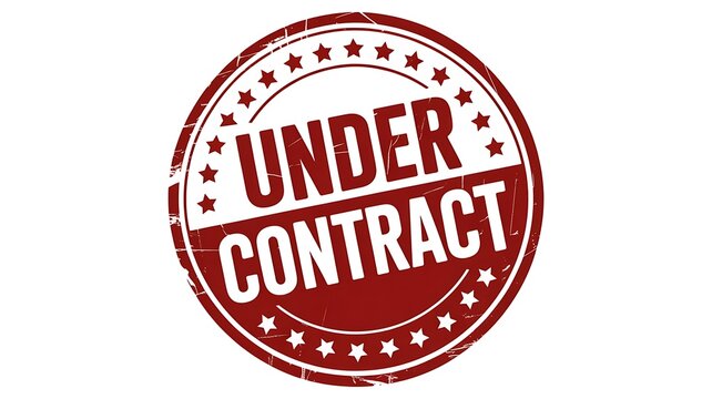 Under Contract stamp, real estate seal, property pending sign, red rubber stamp