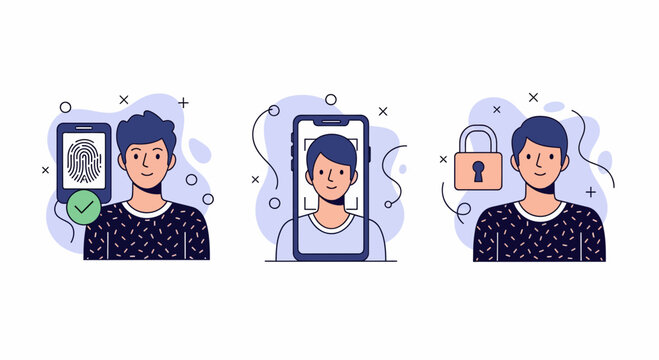 Biometric app face id touch id and lock for mobile phone data safety privacy protection