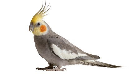 Gray Cockatoo with Yellow Crest and Orange Cheek Patches © Anneliese