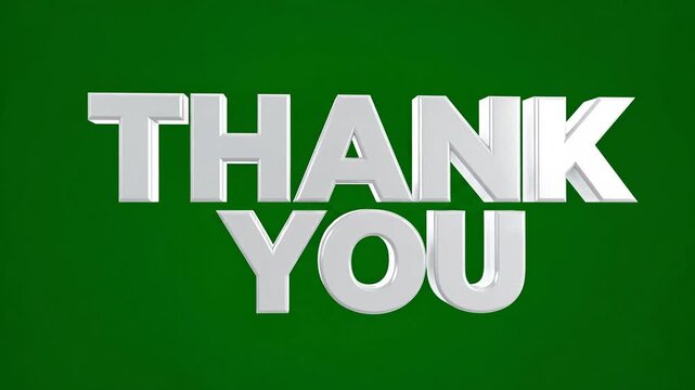Gratitude, thank you message, green background, silver text, expression of appreciation ai 4k Video