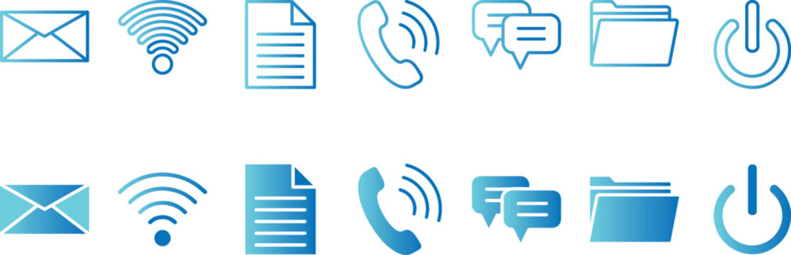 Contact information icon set. email message, client manager. Call center office icon for web.Social media icon,Vector illustration .
