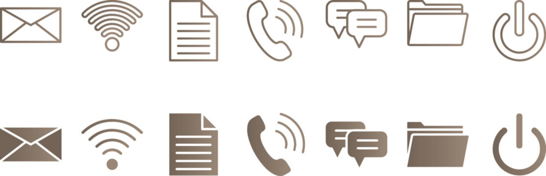Contact information icon set. email message, client manager. Call center office icon for web.Social media icon,Vector illustration .