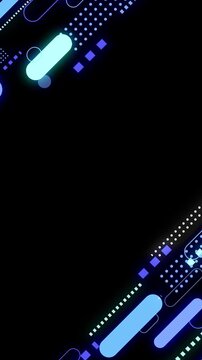 スライドする縦長（9:16）ミニマルループ背景動画 / Minimal Neon Blue Geometric Sliding Vertical 9:16 Loop Background