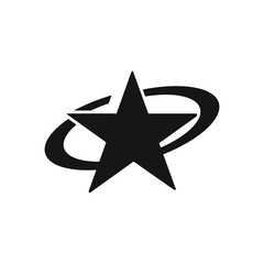 Obraz premium Orbit Star Geometric Vector Illustration for Futuristic Abstract Y2K Branding
