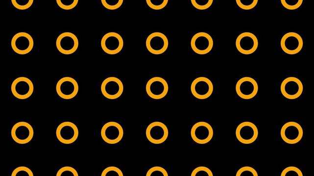 A mesmerizing pattern of yellow circles on a black background