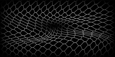 Fishing or soccer net. Repeated hexagon pattern. Black wired mesh texture isolated on white background.ilustrasion modern. © Haikal