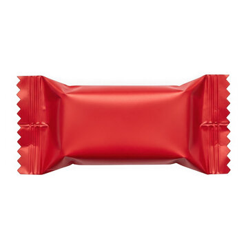 Red candy wrapper with serrated edges