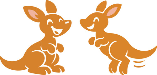 Cartoon kangaroo vector icon illustration, cute animal mascot clipart design. © MOSTSHAMIMA
