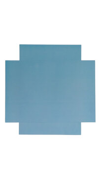 Abstract blue rectangle with rounded corners and notches