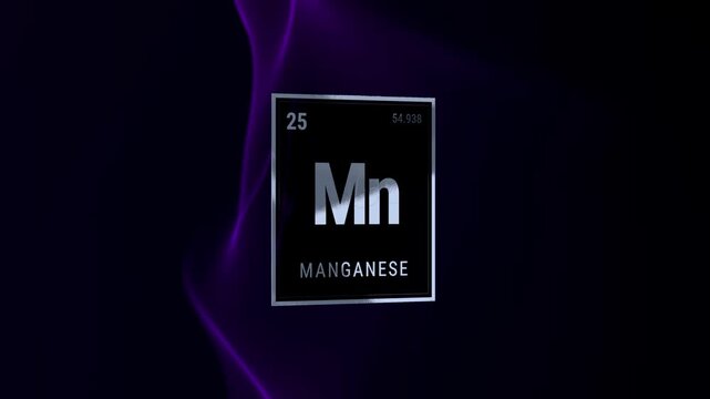 Manganese (Mn) Periodic Table Element Tile