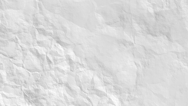 Crumpled white paper texture heavy wrinkles 3D render