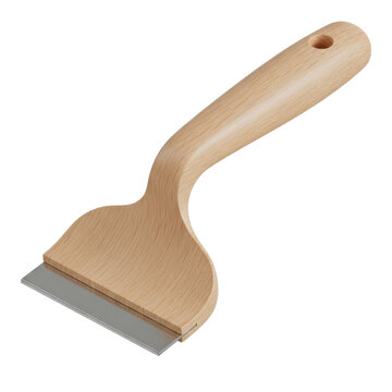 Leather skiver knife with wooden handle isolated on a transparent background