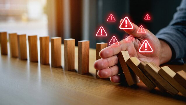 A conceptual risk control graphic illustrating crisis prevention, operational stability, strategic protection, problem interception, and safeguarding organizational processes from disruptions