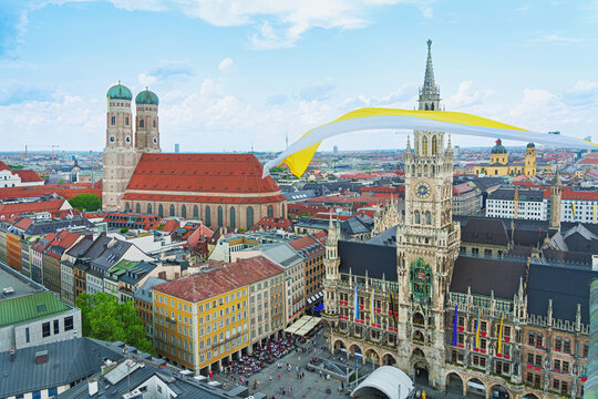  Munich skyline with Marienplatz town hall