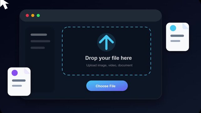 File upload interface with drag and drop zone