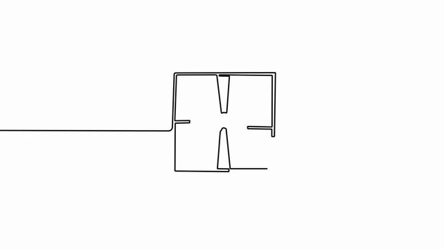 4K animation of a square gift box with ribbon drawn in one continuous line. Minimalist art style perfect for holidays, birthdays, and celebrations.