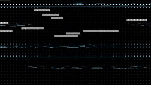 Bad tv signal overlay with analog static noise and dot matrix glitch, ideal for cinematic transition or grunge background for professional video editing. 4k video