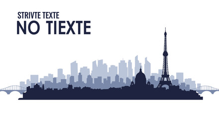 Obraz premium Paris City Skyline Silhouette with Eiffel Tower Landmark