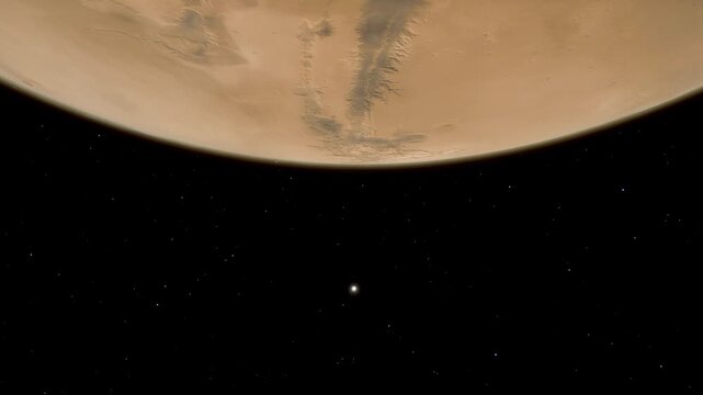Animation time lapse of the planet Mars in the Solar System.