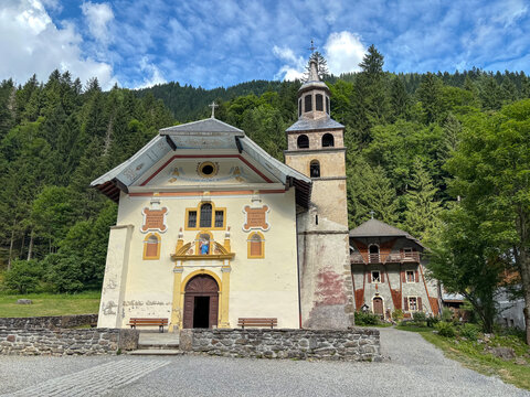 Baroque mountain church of Notre Dame de la Gorge, France