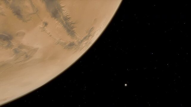 Animation time lapse of the planet Mars in the Solar System.