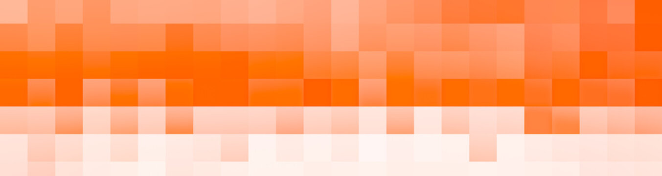 pixelate orange white shades divided pixel grid palette abstract background banner