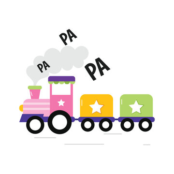 Circus Train Vector Illustration EPS FIle 