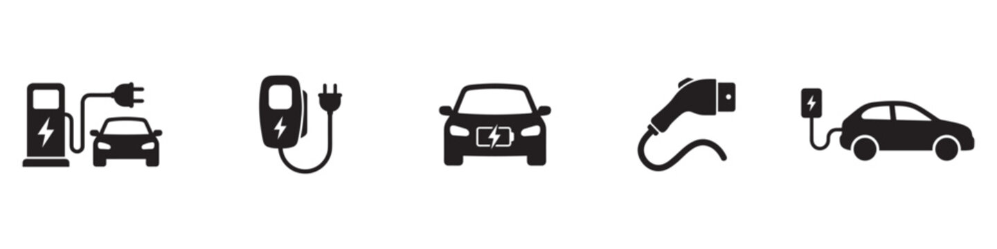 Car charging point icon. Electric plug symbol. Electricity sign. Electric car icon.