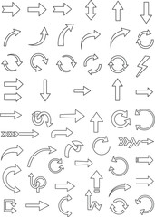 Fototapeta premium Comprehensive collection of directional arrows in various styles isolated on transparent background