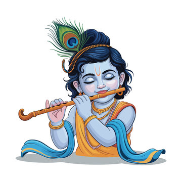 Krishna Janmashtami Vector Illustration.