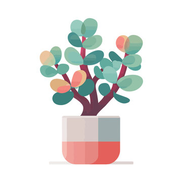 Potted Jade Succulent Plant in Modern Container