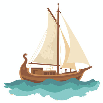 Traditional Arabian dhow sailboat lateen rigging