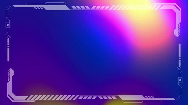 Colorful Gradient Futuristic HUD Frame Abstract Tech Overlay Loop video 4k
