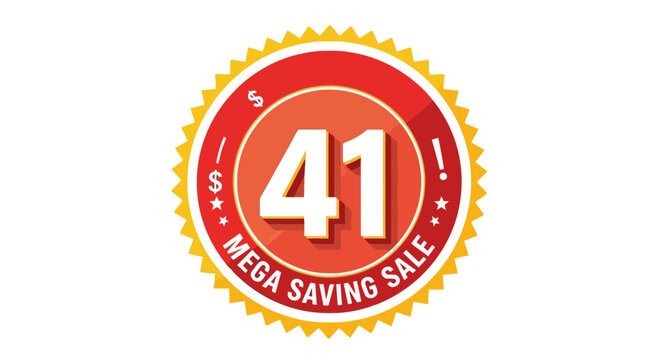 Mega Saving Sale 41 Percent Off Badge Sticker