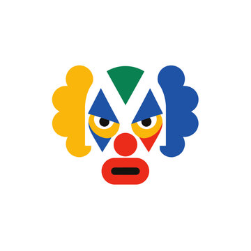 Stylized Clown Face Graphic Icon