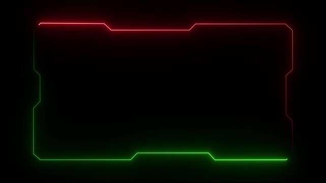 Hud frames red user interface elements design modern technology futuristic control panel screen digital hologram.4k video on black background.....