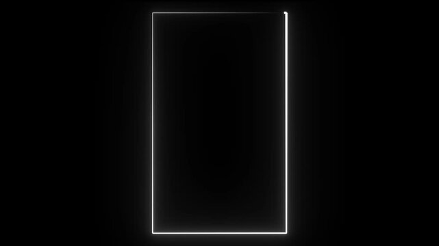 White neon frame animation, glowing light border, bright rectangular neon outline, minimal light box effect, futuristic neon border loop. 4K animation video.....