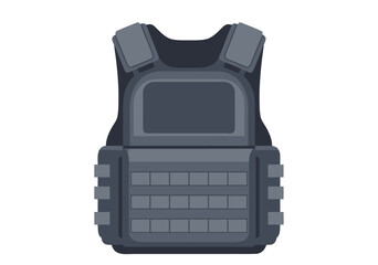 Naklejka premium Tactical Vest Protection Gear Vector Illustration for Military and Security Applications, Ready for Your Design Projects