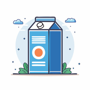 Stylized Milk Carton Illustration