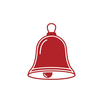 Red Bell Icon Simple Design Element.