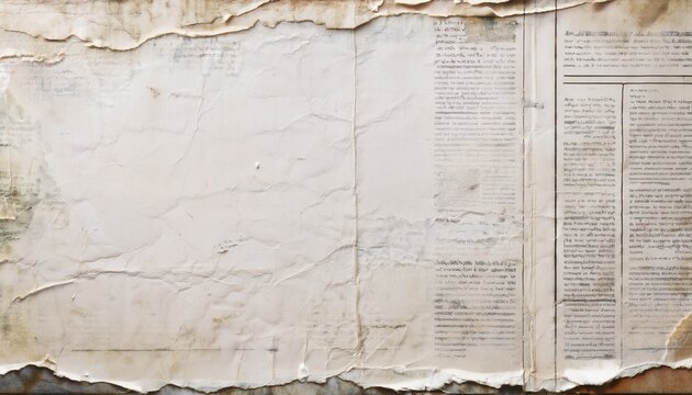 aged newspaper texture white distressed paper surface patterned background with text area retro grunge style