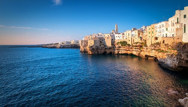 polignano a mare cliffside buildings overlooking adriatic sea