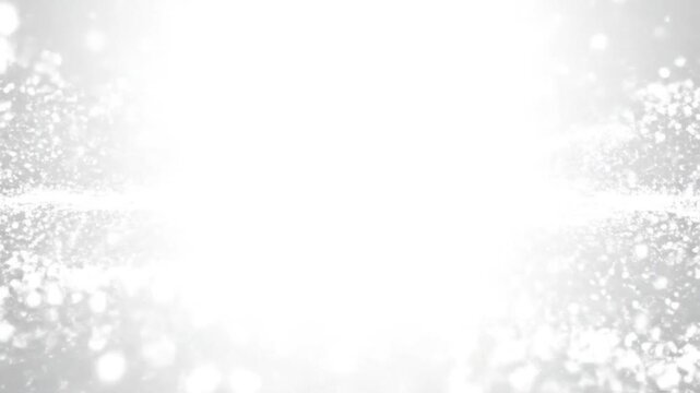Abstract bright white sparkling particles and bokeh background for elegant modern event presentations or opening credits