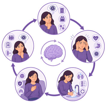 OCD obsessive compulsive cycle illustration
