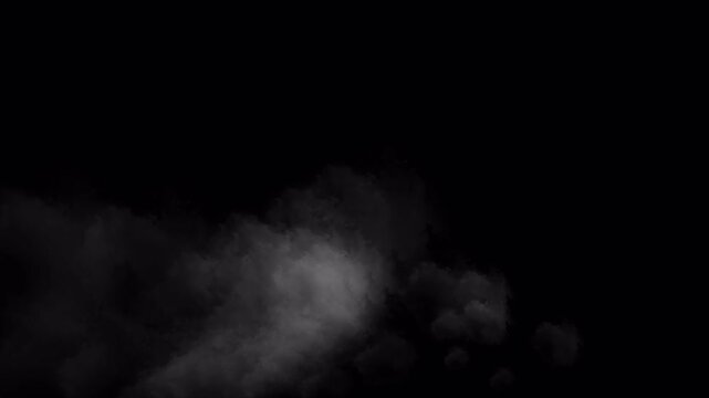 Smoke animation with alpha background for cinematic fog overlay atmospheric mist effect and realistic drifting smoke motion graphics