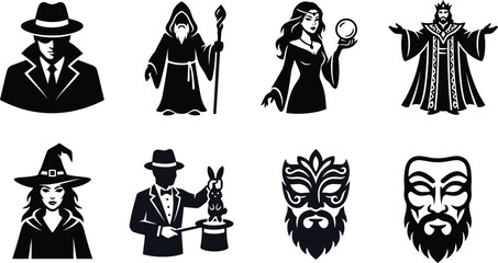 black magic silhouettes of magic characters © Razaul Islam