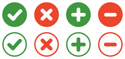 Obraz premium check cross question exclamation icon set