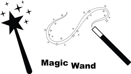 black magic wand with star and sparkles © Razaul Islam