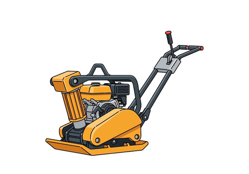 Yellow Plate Compactor Construction Equipment Machine.