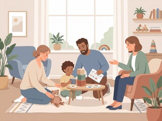 Fototapeta premium Autism Support Family Therapy Session